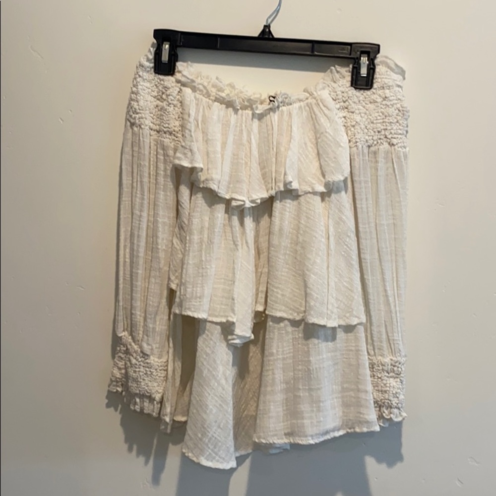 Zara 3/4 sleeve ruffle top, off-shoulder